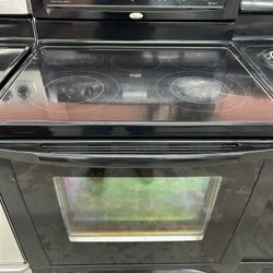 5 Burner Black Glass Top Self Clean Stove 