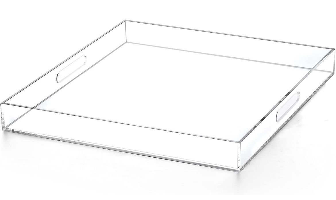 Clear Acrylic Ottoman Tray 20x20 For Sale $26.00 50%+ OFF Retail $53.99 NEW IN BOX