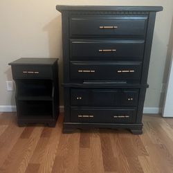 Refurbished Tall Dresser And Night Stand 
