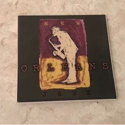 Vintage New Orleans Jazz Mardi Gras Decorative Ceramic Tile