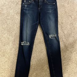 AG Distressed Skinny Jeans 