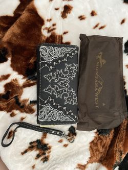 New Montana West Boot Scroll Embroidered Wallet