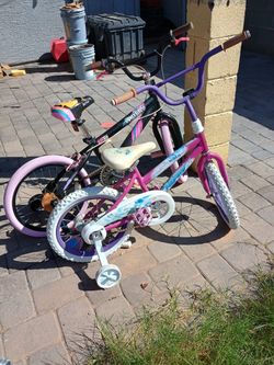 Two Kids Bikes with Training Wheels