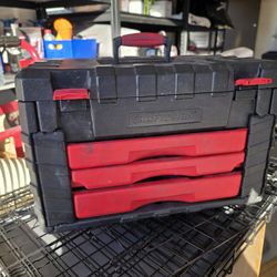 Craftsman 3-drawer portable tool box black red