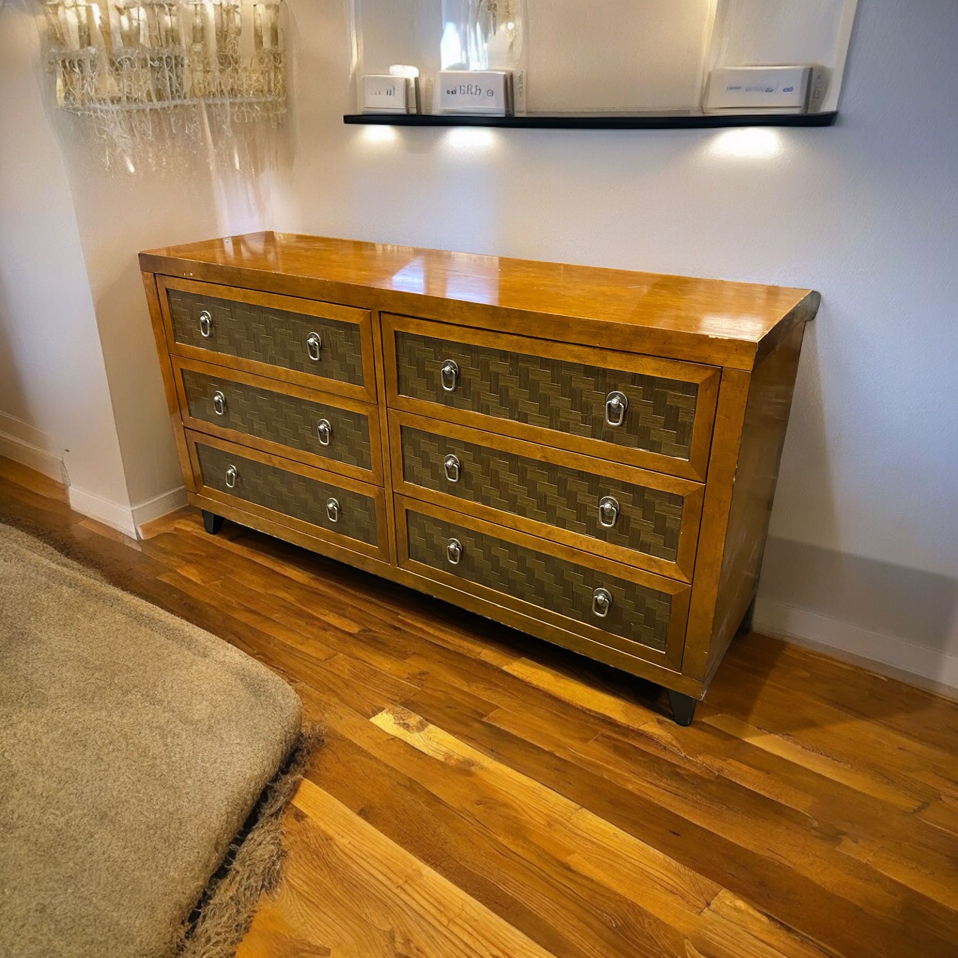 Mid-Century Modern Wood 6 Drawer Dresser