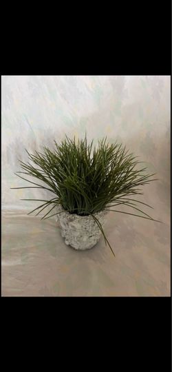 Artificial Grass Plant in Stone Pot