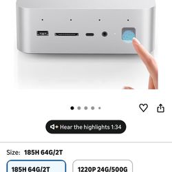 Beelink GTI14 AI Mini PC, Intel Core Ultra 9 185H (16T/22C, up to 5.1GHz), 64GB DDR5 2TB PCIe4.0 SSD Mini Desktop Computer, Dual 2.5G LAN/Fingerprint 
