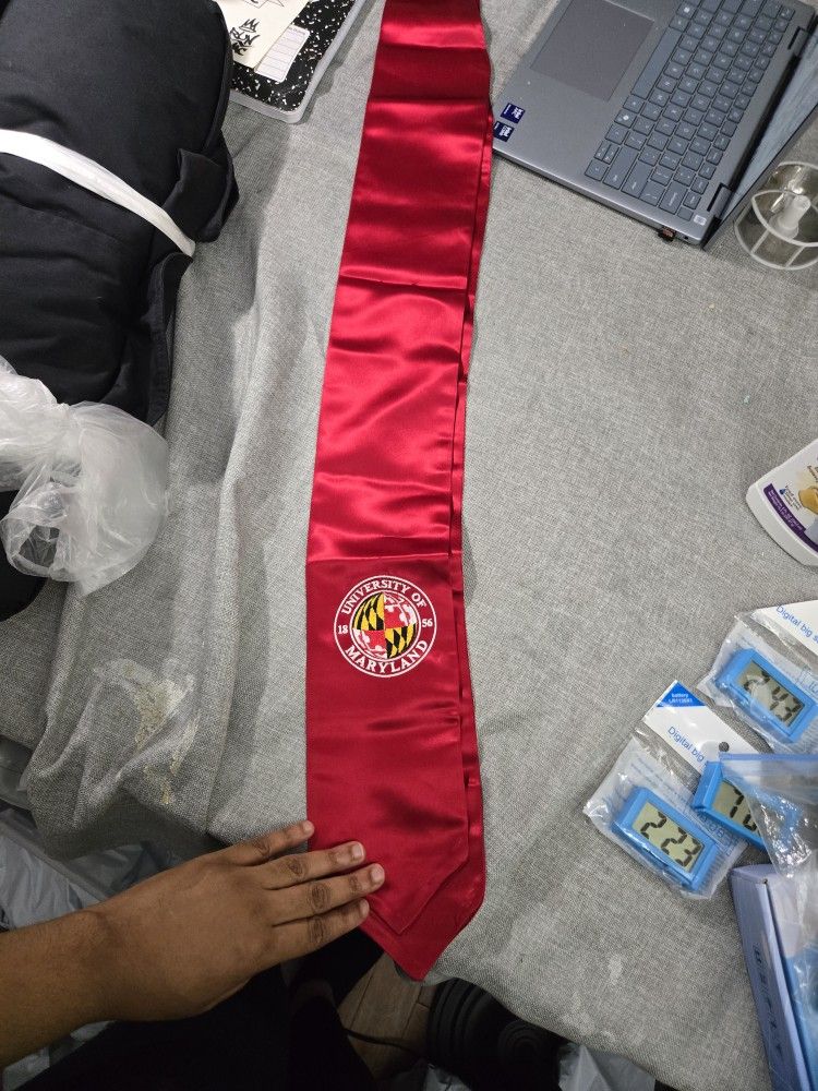 University Of Maryland Graduation Stole Red
