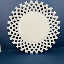 Beautiful Westmoreland Milk Glass Large Platter With Lattice Edge
