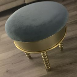 Teal And Gold Vanity Stool
