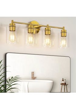 New in box bathroom wall 4 light fixture lamp chandelier