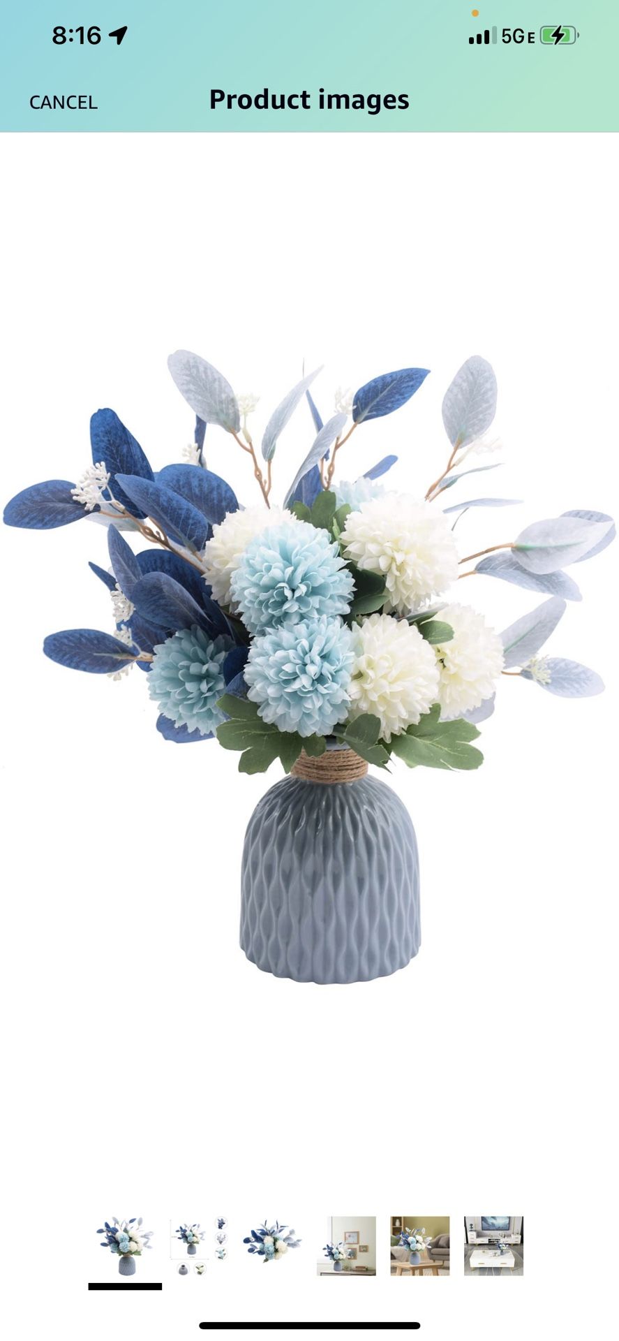 Flowerart Artificial Flowers with Ceramic Vase, 