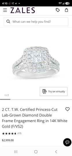2 CT. T.W. Certified Princess Cut Engagement Ring
