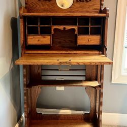 Beautifully Detailed Solid Wood Antique Desk