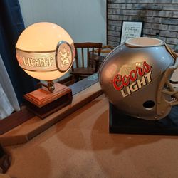 Coors Light Football Helmet And Light 
