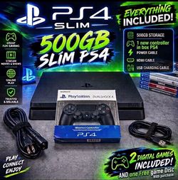 Slim ps4 with 3 games and new controller 🎮
