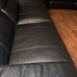 Black Double Reclining Sectional 