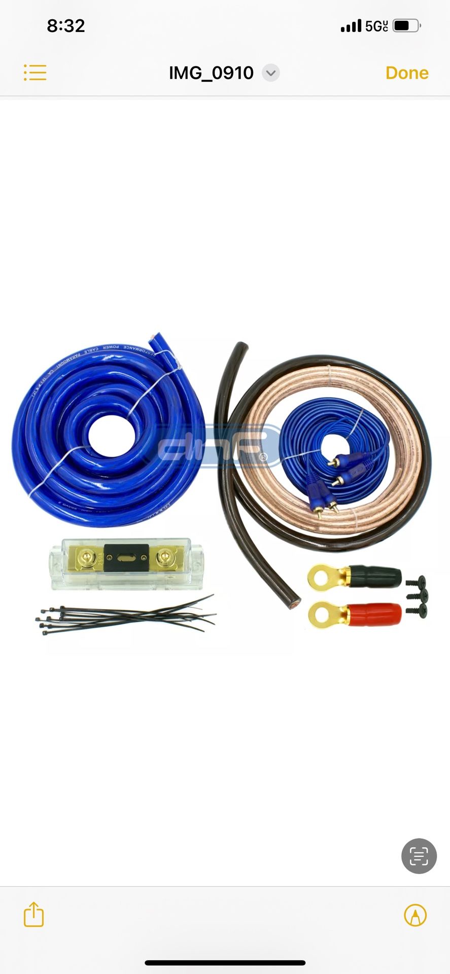 DNF 6000W 0 GAUGE BLUE AMP AMPLIFIER INSTALL WIRING POWER KIT