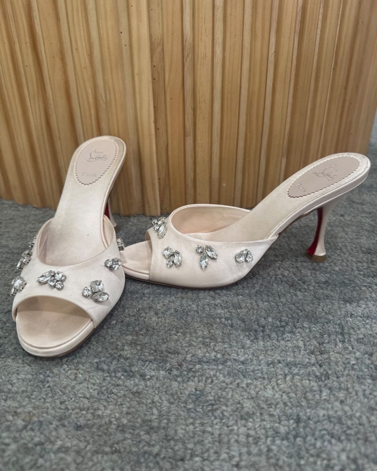 Christian Louboutin Degraqueen 85mm Crystal-Embellishment Silk Size 39