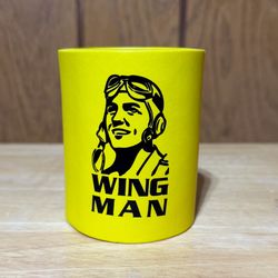 Wing Man Koozie Coozie Insulator Pilot Aviation Yellow Beer Soda Beverage Cooler