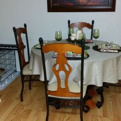 4 Chair / Glass Table / Dinning Set