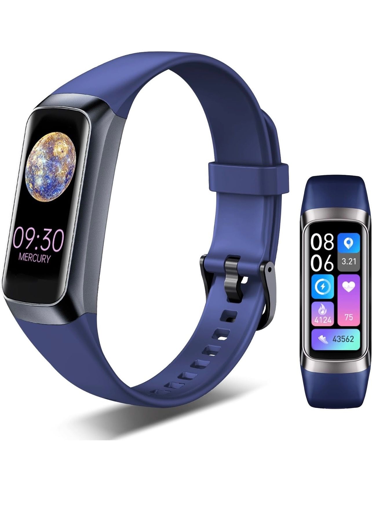 BRAND NEW IN BOX Fitness Tracker, 24/7 Heart Rate Blood Oxygen Blood Pressure Body Temp Monitor Sleep Calorie Tracker with 1.1" AMOLED Touch Color Scr