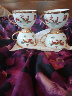 Four Chinese tea cups