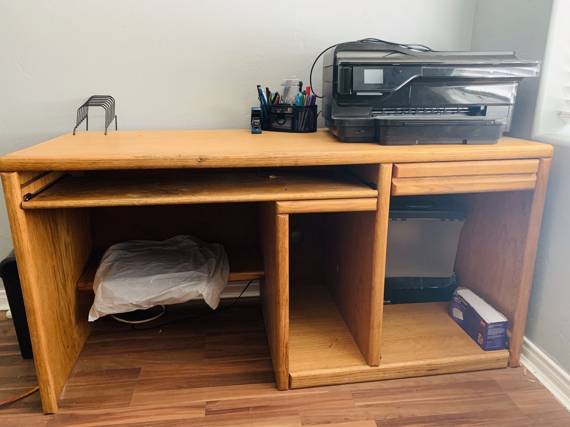 Desk/file cabinet combo