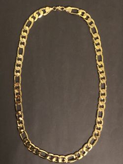 18k gold plated necklace 24” 9 mm brand new