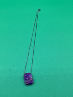 Purple Rectangle pendant necklace