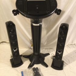 Karaoke Music Party Machine System Bluetooth Singing Microphone Speakers LED Lights