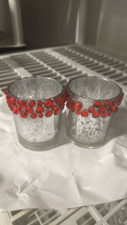 Mercury Glass Votive Candle Holders Set of 2