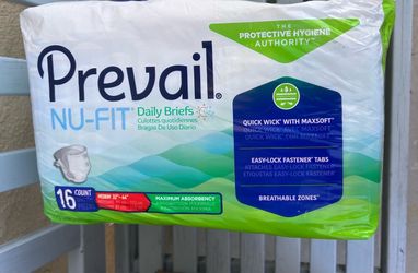 Prevail Nu-Fit Daily Briefs 16 Count Medium32"-44" Protective Hygiene Authority (box of 4 pks( 16 ea. pk))