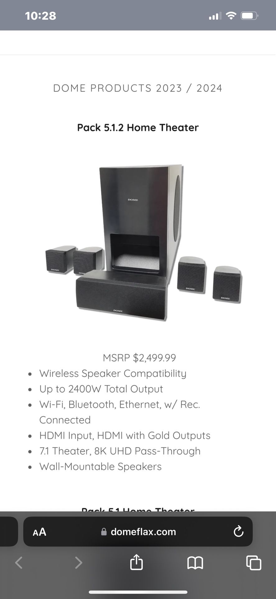 Dome Flax Home Theatre Surround Sound