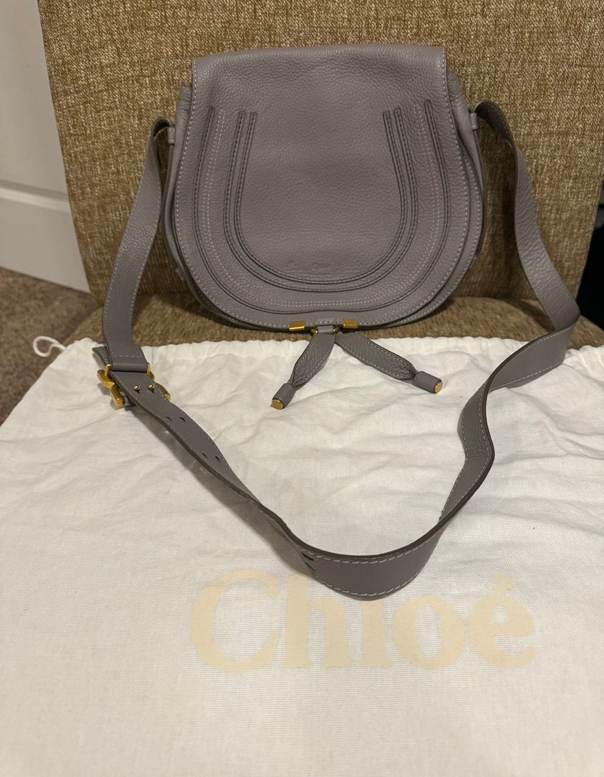 ⭐️SALE!⭐️❤️ AUTHENTIC CHLOE MARCIE HOBO LEATHER SADDLE CROSSBODY W/ DUSTBAG ❤️