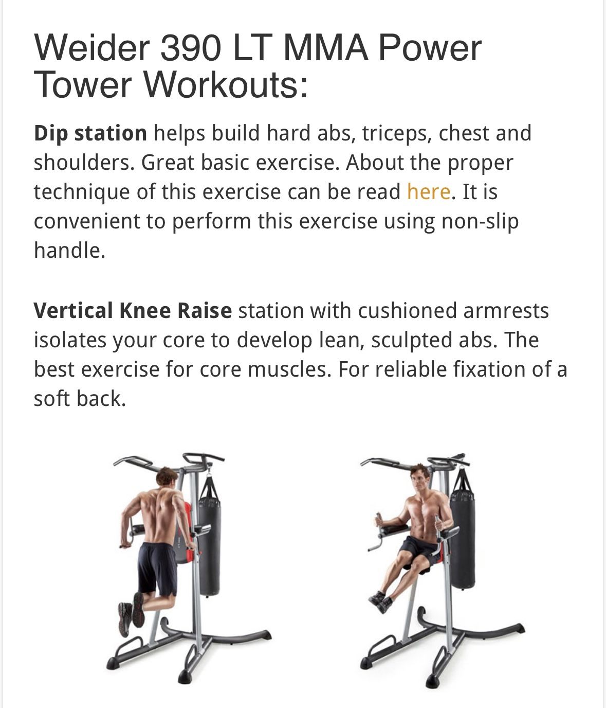 Weider 390 LT MMA Power Tower with 100 lb heavy bag for Sale in Riverside CA OfferUp