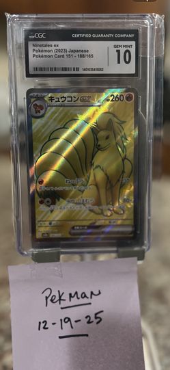 2023 Pokemon Card 151 (Japanese) NINETALES Ex #188/165  CGC 10