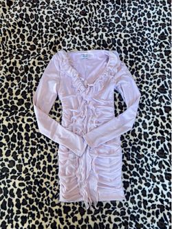 Oh polly pink ruffle mini dress