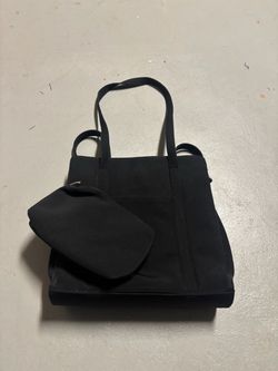 Black Tote Bag with Small Pouch