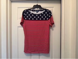 Karen Scott American flag shirt