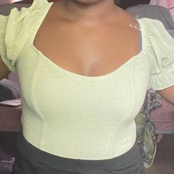 Sage green bodysuit fluffly sleeves