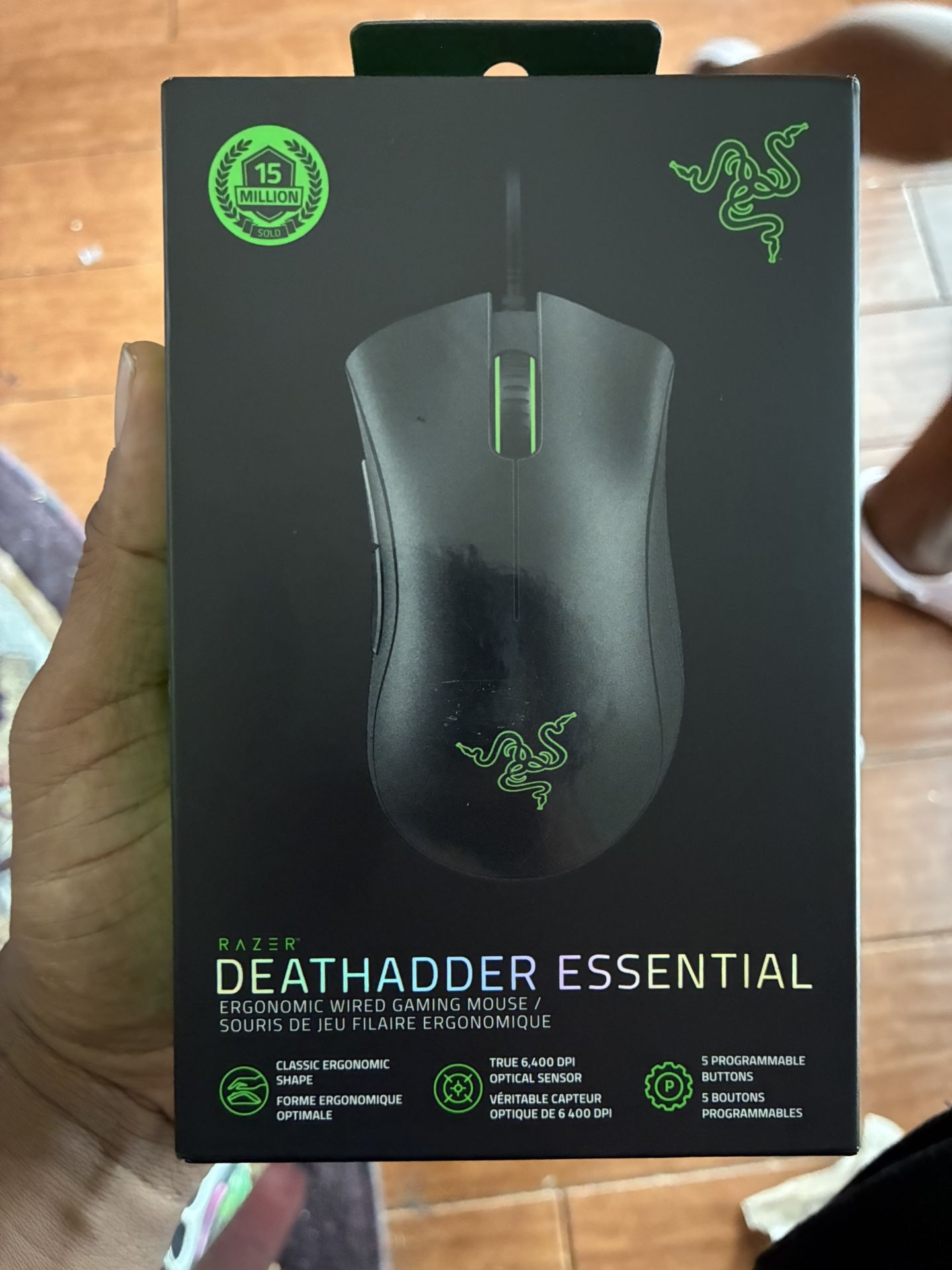 Razer DeathAdder Essential Gaming Mouse: 6400 DPI Optical Sensor - 5 Programmable Buttons