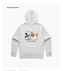 NEW IN-HAND Snoopy x Starbucks Hoodie - Heather Grey Snoopy Woodstock LARGE