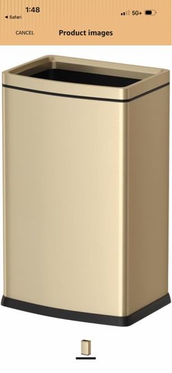 Gold Stainless Steel Open Top Trash Can