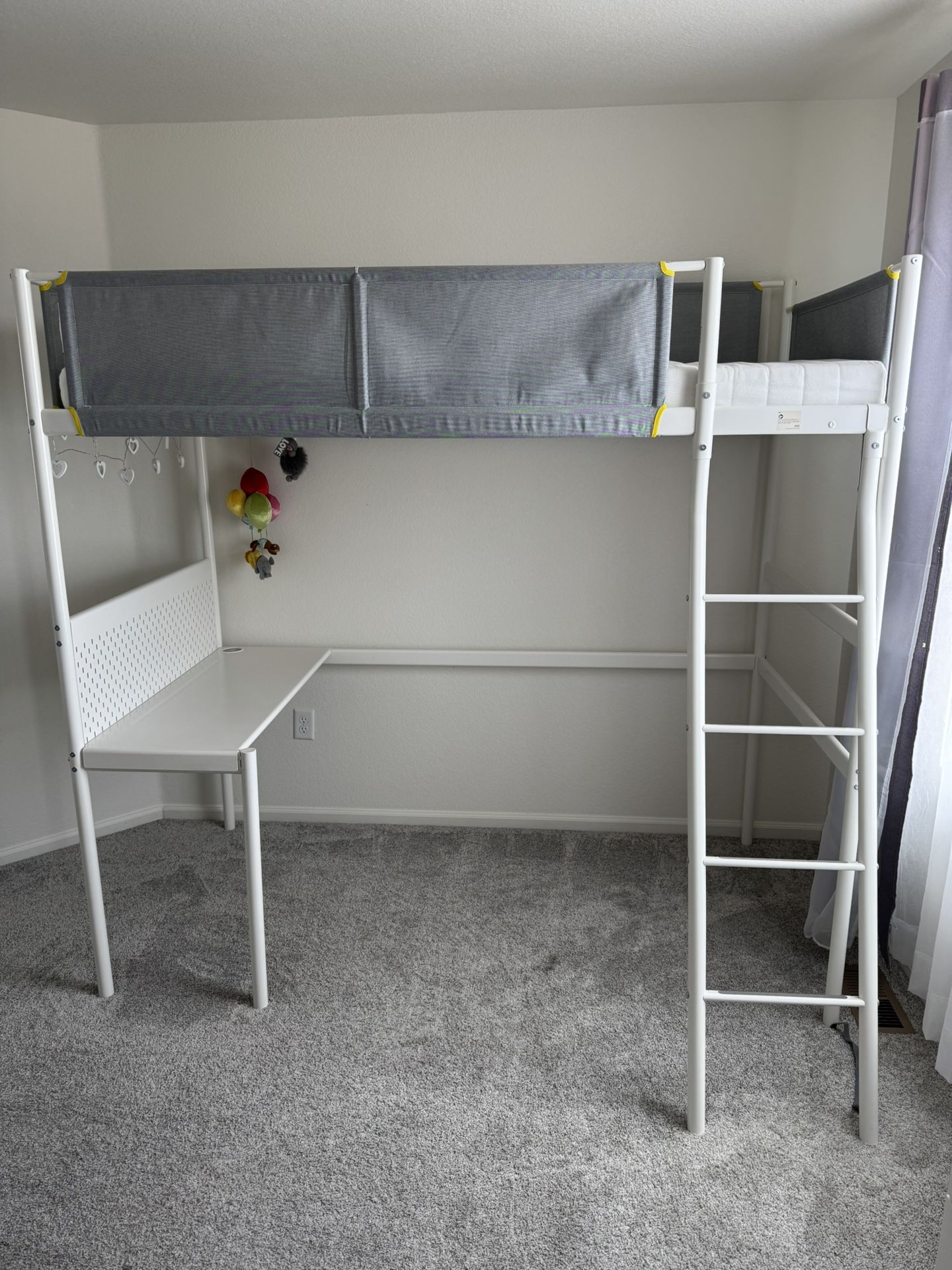 IKEA Loft Bed Frame With Desk And Mattress