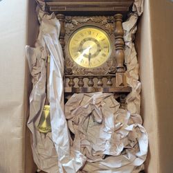 Black forest hand crafted vintage Grandfather wall clock with chimes