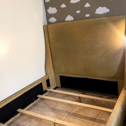 Queen bed frame and box/ Moving sale