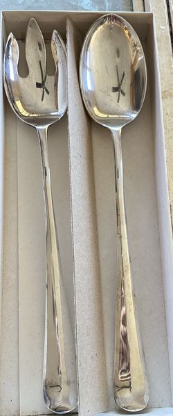 Vintage Gerity Silver Plate Salad Fork And Spoon