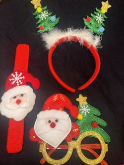 Set de tres piezas 🎄🤶🎅🪅 Una diadema  Una pulsera  Unos lentes   tres piezas por $3 o dos sets por $5 6 sets $12