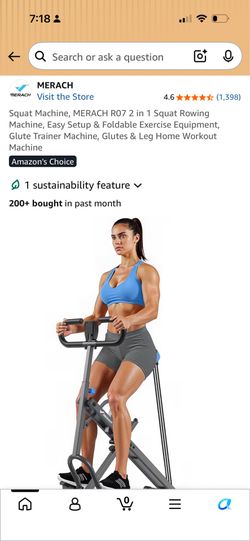 Squat Machine, MERACH R07 2 in 1 Squat Rowing Machine, Easy Setup & Foldable Exercise Equipment, Glute Trainer Machine, Glutes & Leg Home Workout